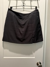 Adidas Womens Skort Black 3 Stripes Climacool Golf Tennis Skirt Pockets Size 10