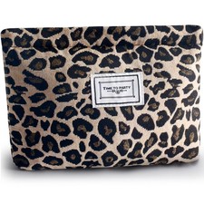 ZLFSRQ Leopard Makeup Bag Cute Cosmetic Bags for 10 x 7 inches, AG