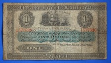 1936 Ulster Bank, One pound, £1 banknote   [30102]