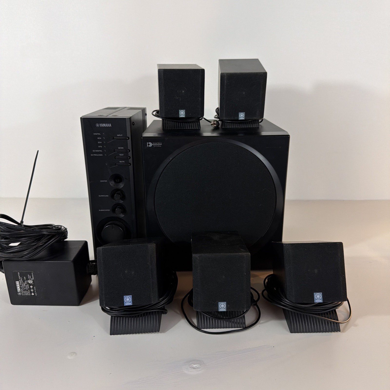 Yamaha tss-1 home theater sound system with speakers & subwoofer - tested