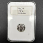1962 Silver Roosevelt Dime Proof / NGC FA00 Sample / Brown Label #279D