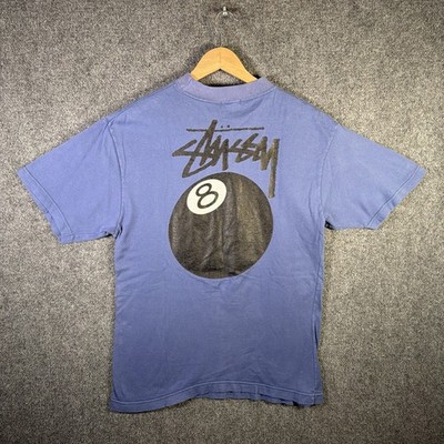 Vintage Stussy Shirt Large Purple 80s International Surf Skate 8 Ball Tom Tom