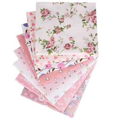 Baumwollstoff Konvolut Patchwork, Fat Quarters rosa geblümt 50*50, 