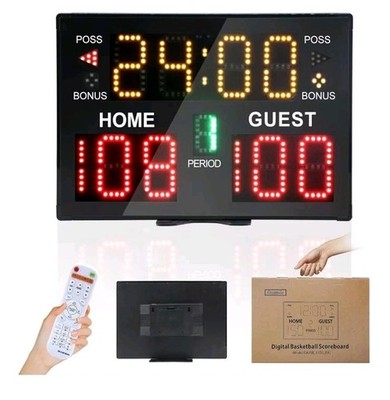 Basketball Scoreboard with Timer Clock, Digital Scoreboard with Remote, Portable