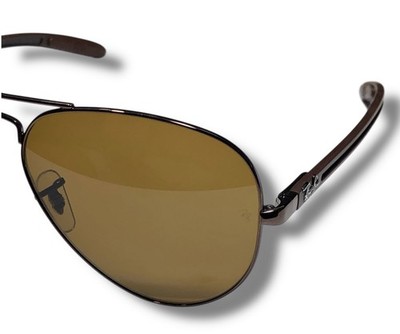 Ray Ban RB8307 014 Carbon Fibre Copper Brown Sunglasses 58-14 RARE