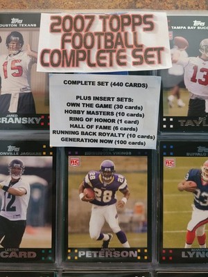 2007 Topps Football Cards Complete Set In Sheets With Binder, W/Inserts, NM-MINT