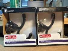 Pair Of NEW Delta Ashlyn Collection Double Robe Hook Venetian Bronze 76435-RB