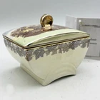Vintage Ceramic Box Sugar Container English Box 1940s 60s