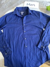 Van Heusen Man's Blue Button-Up Dress Shirt Size Medium