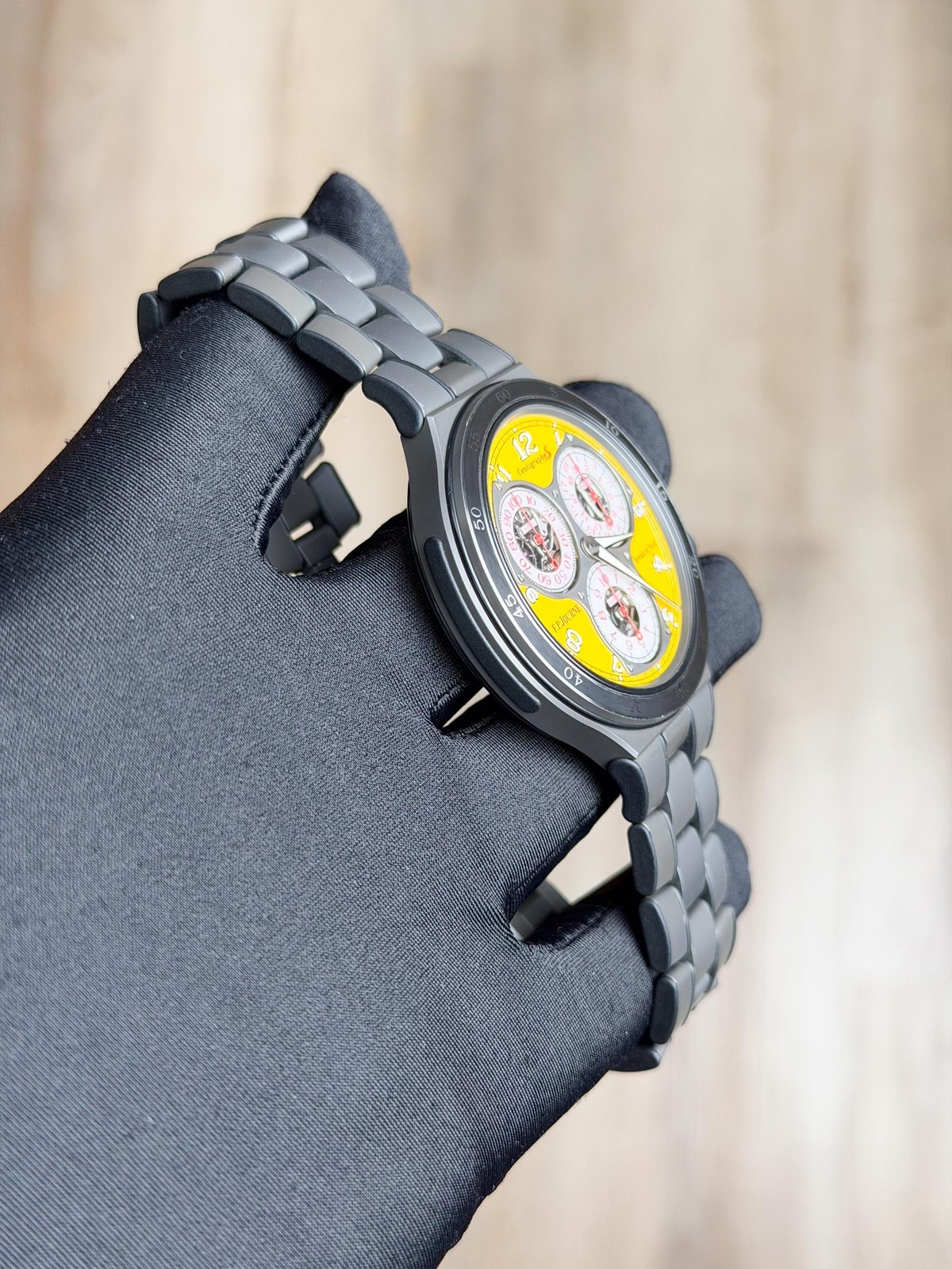 F.P.Journe Centigraphe Line Sport Titanium Yellow Bracelet Preowned CTS2/CT2 image 2