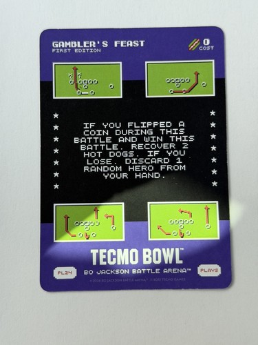 2Bo Jackson Battle Arena TECMO BOWL #PL-24 GAMBLERS FEAST SSP
