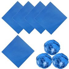 100 PCS Foil Candy Wrappers 4x4 Inch Blue Aluminum Chocolate Packaging
