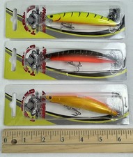 3 Pk 4" T-Boned PSYCHO Minnow Crankbait Fishing Lure Walleye Bass 3 Colors