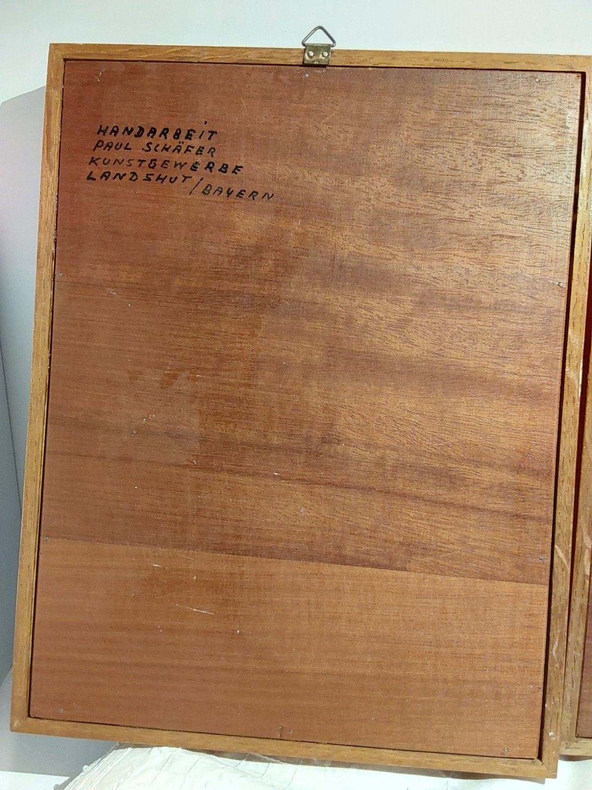 Set 2 Vintage German Inlaid Marquetry Wood Inlay Mountain/Alps by Paul Schaefer