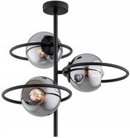 Deckenleuchte Schlafzimmer Rauchglas Schwarz E27 B:40 Cm Deckenlampe Wohnzimmer
