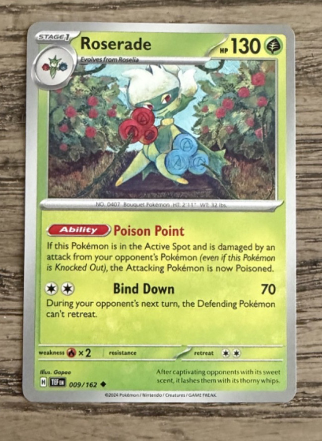2024 Pokemon Card Temporal Forces Roserade 9/162