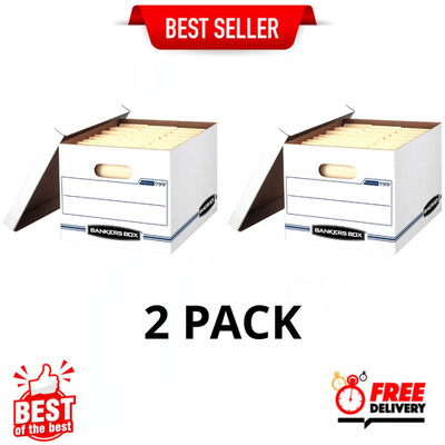 Bankers Box Letter Legal File Storage Boxes w/Lids White 20 Pack
