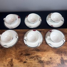 STUDIO NOVA Y0105 Attitudes Tea Cups  Saucers Set of 6 12 pcs Art Deco
