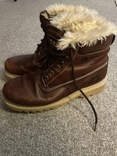CAT Womens Fur Lined Boots Brown Work Equipment UK Size 8 EU 41 Wide Width