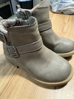 Toddler Girl Sz 8 Wonder Nation Fashion Bootie Taupe Sweater Boot Leopard Lined