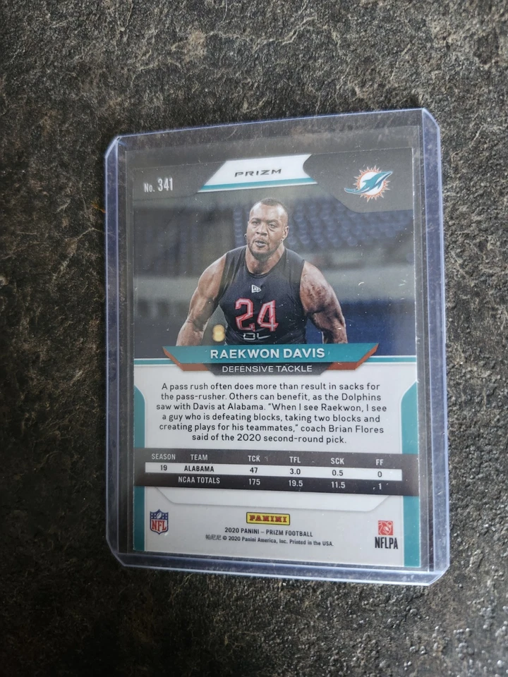 2020 Panini Prizm Red White Blue Rookie Raekwon Davis RC Card# 341 - Image 2 of 2