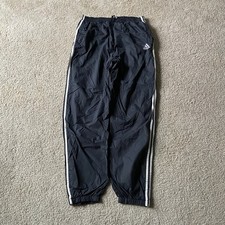 Vintage 90s Black Adidas Windbreaker Track Pants Size Mens Large 31" Inseam