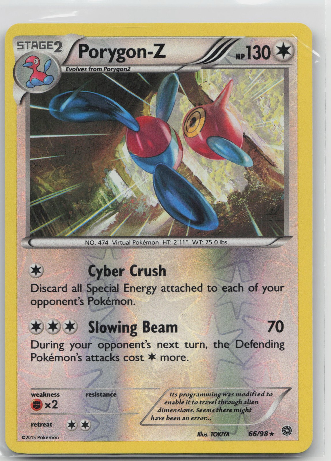 Porygon-Z (66) Rare Colorless XY - Ancient Origins 66/98 LP 2015 TOKIYA Reverse