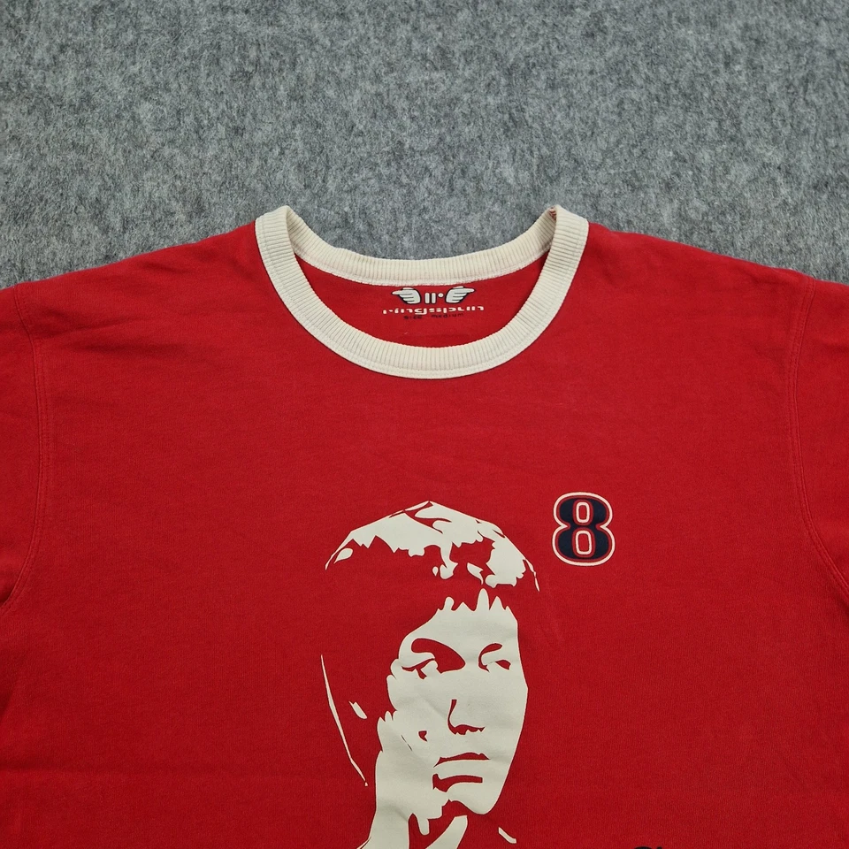 Camisa Ringspun Allstars Para Hombres Mediana Roja Bruce Lee Gráfico Camiseta Retro 00s Y2K Foto 2 de 4