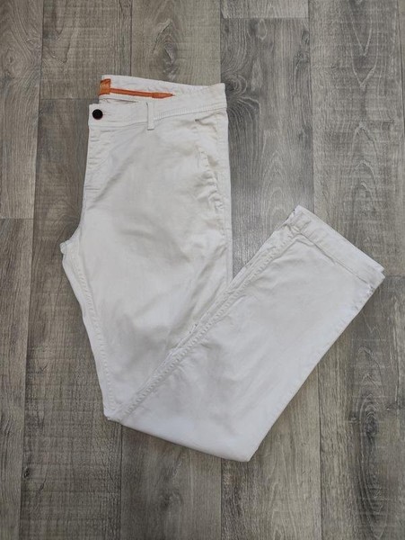 Men Hugo Boss Trousers Beige Cotton W36L32