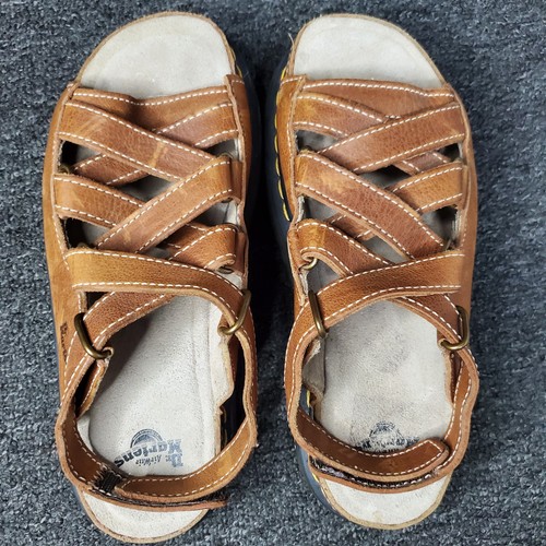 Vtg Dr. Martens Sandals Womens US 10 Brown Dune Fisherman Leather Chunky Strappy - Picture 14 of 22