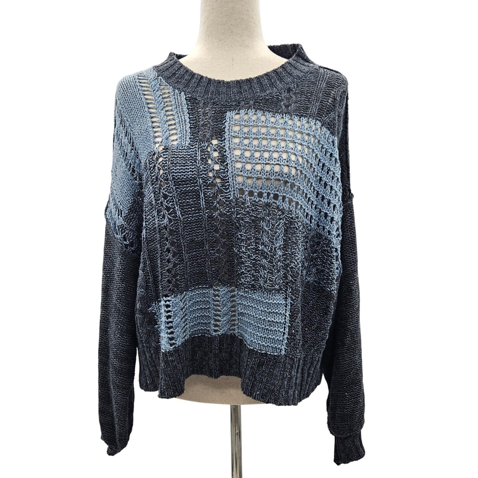 American Eagle Outfitters Patchwork Knit Sweater … - image 1