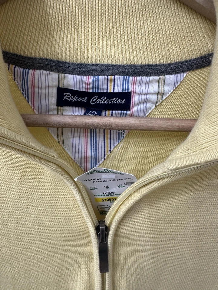 Report Collection Yellow Quarter Zip-Up Sweater NWT sz XXL lightweight - Image 4 of 4