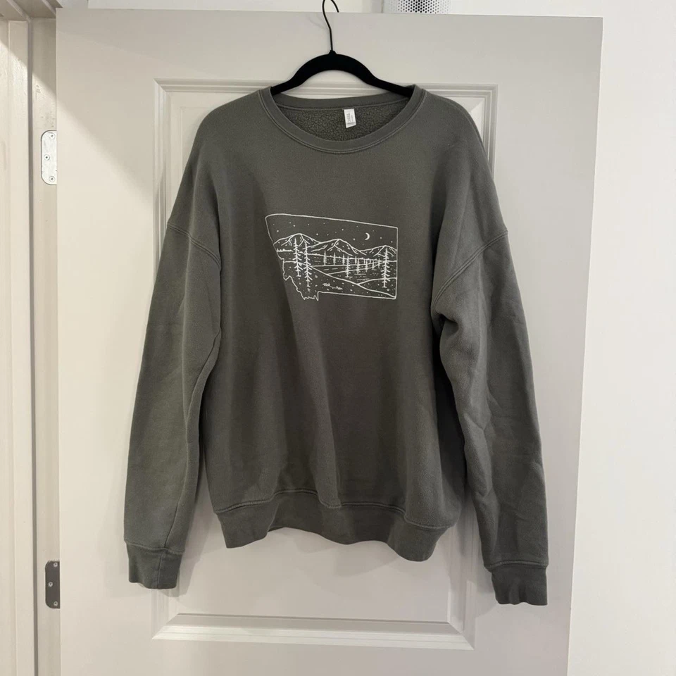 Sudadera Verde Oscuro Bella Lona Montana Cuello Redondo - TALLA XL Foto 2 de 4