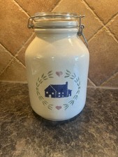 Vintage Country House Ceramic 9x6 Bail Jar W/...