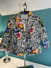 Safari Floral Zebra Blazer Button Down Top Blouse Size PM Beautiful Women Safari — photo 1