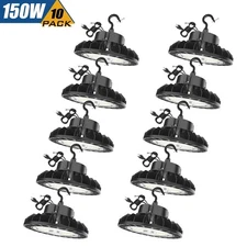 10 x 150W UFO LED High Bay Light Dimmable Ceiling Shop Lamp 22500LM Sosen Driver