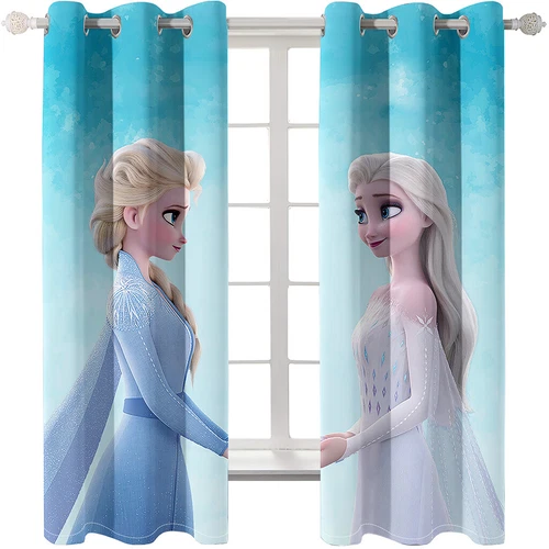 Mädchen Schlafzimmer Vorhänge Ösen Frozen Elsa Anna Verdunklung Vorhang UVSchutz - Bild 55 von 106