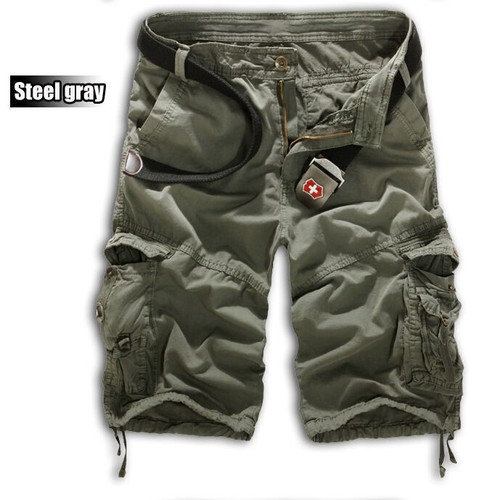 Men Cargo Combat Shorts Military Work Pants Hiking Jogging Pocket Half Trousers - Picture 23 of 23