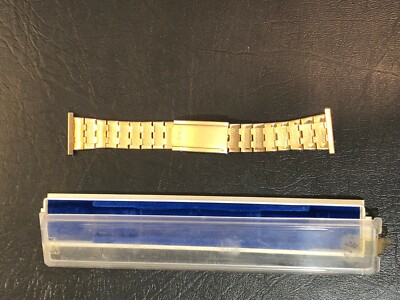 Bracelet De Montre Vintage ZRC Des Années 70 - Largeur 23mm, Couleur Or Jaune - Neuf De Stock Ancien Avec Ses étiquettes