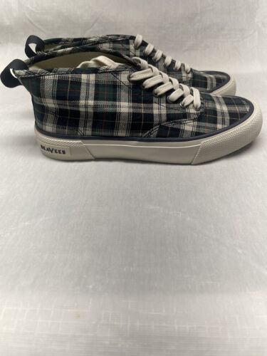 SeaVees Women’s NWOB Multicolor Plaid Canvas Sneakers Mid Top Lace Up Size 8 - Picture 3 of 8