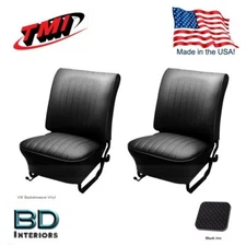 1956-1964 VW Volkswagen Bug Beetle Original Front Seat Upholstery-Black IN STOCK