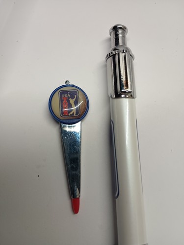 PGA TOUR TIGER WODS 2006 PLUMA METAL EMPUJ CLICK CON MARCADOR PROTOTIPO RARO - Imagen 9 de 11