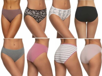 NEW Felina Women's 8 Pack Hi-Cut Cotton Modal Full Coverage Underwear Medium