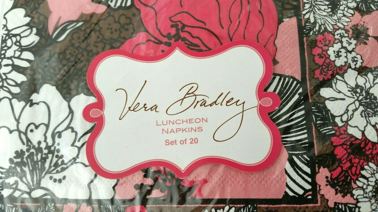 NEW 20 FANCY PAPER LUNCHEON NAPKINS BY VERA BRADLEY MOCHA ROUGE eBay
