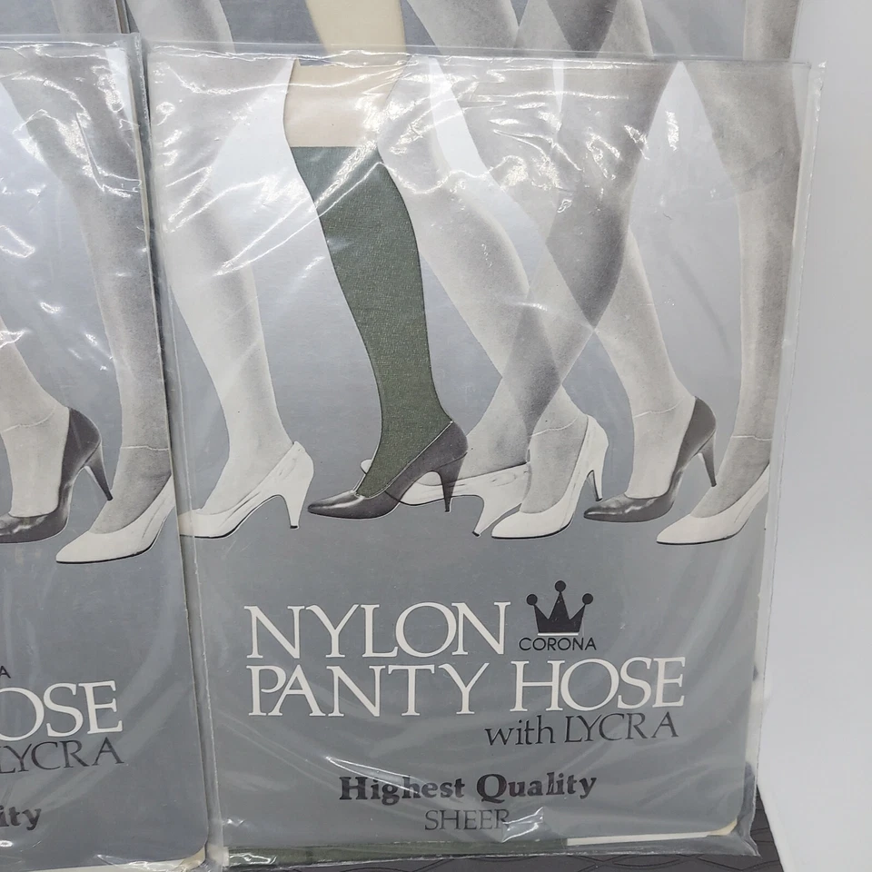 LOTE DE 5 VINTAGE Corona Transparente con Lycra COLORES Beige Blanco Gris TALLA ALTA Foto 3 de 4