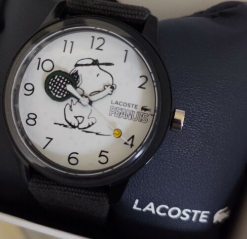LACOSTE X PEANUTS SNOOPY TENNIS WATCH NEW IN BOX 36MM 38MM with crown