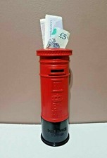 RED POST OFFICE Souvenir Piggy Bank Money Box Metal London UK POSTOFFICE POSTBOX