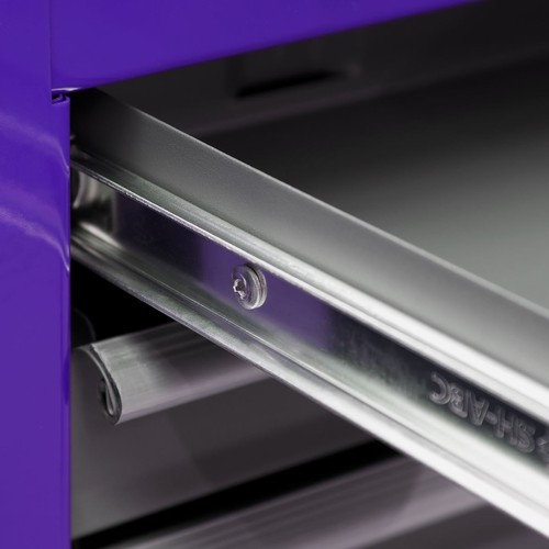 Sealey Mid-Box 3 Drawer with Ball-Bearing Slides Purple/Grey American Pro - Picture 4 of 4