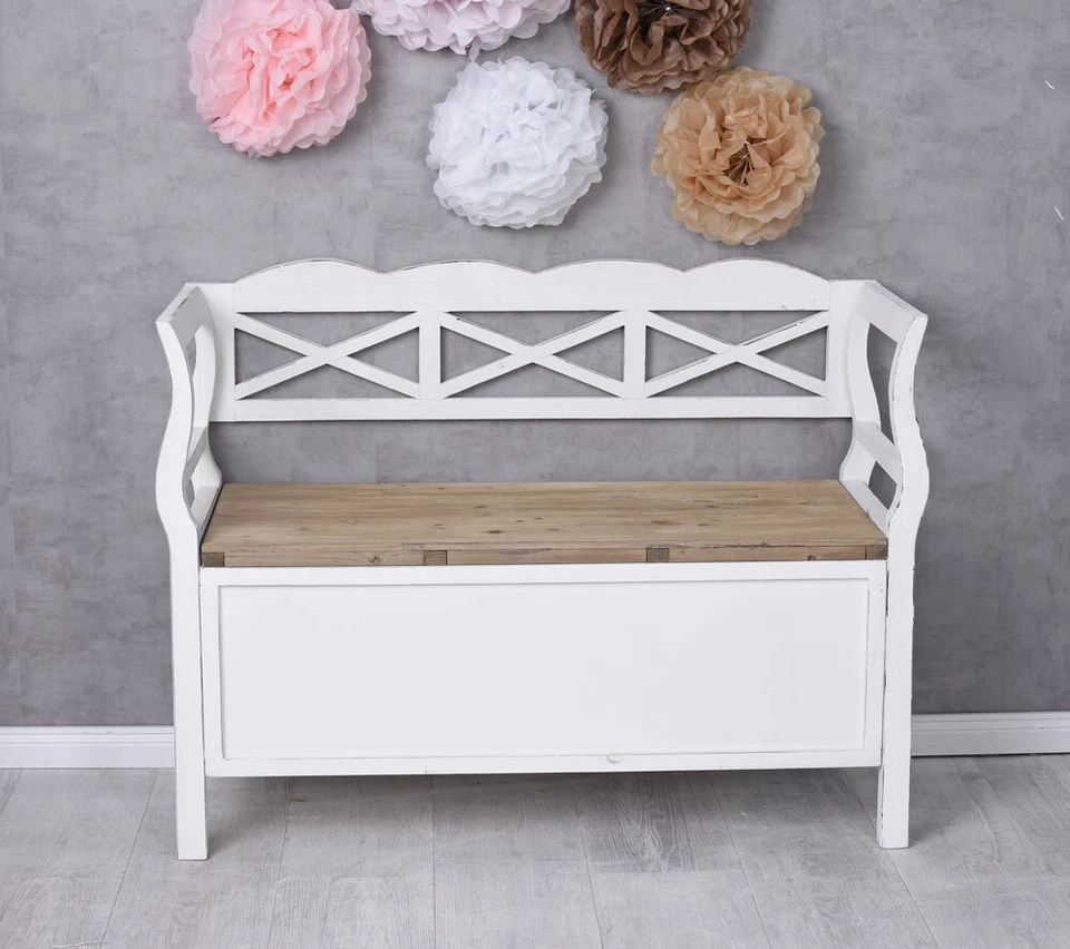 Chest Bench Wooden Antique Chest Lid Bench Kitchen Bench - Image 4 of 4