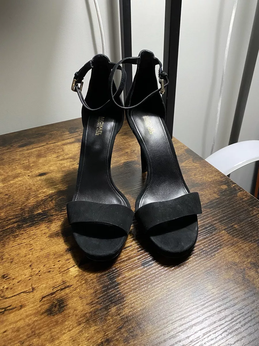 Michael kors black high heel shoes hotsell
